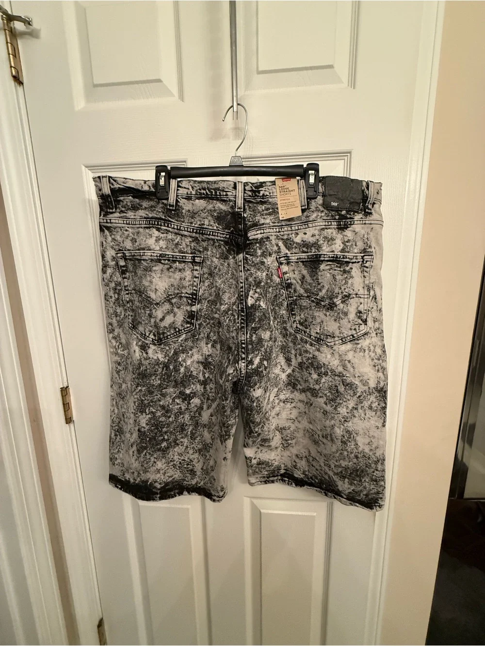Levi's Black & Gray Acid-Wash Denim Shorts